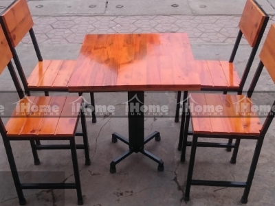 Hình ảnh Bàn ghế cafe, trà sữa gỗ thông đẹp