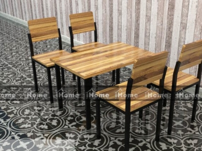Hình ảnh Bàn ghế cafe gỗ thông đẹp 016