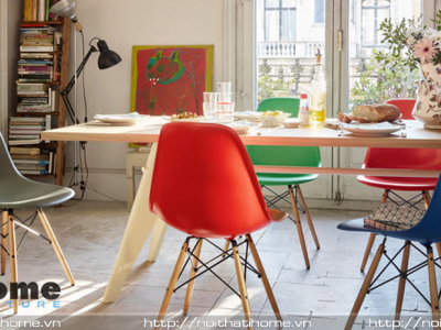 Hình ảnh Ghế eames | Ghế nhựa chân gỗ
