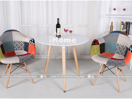 Ghế cafe Eames tay tựa thổ cẩm 