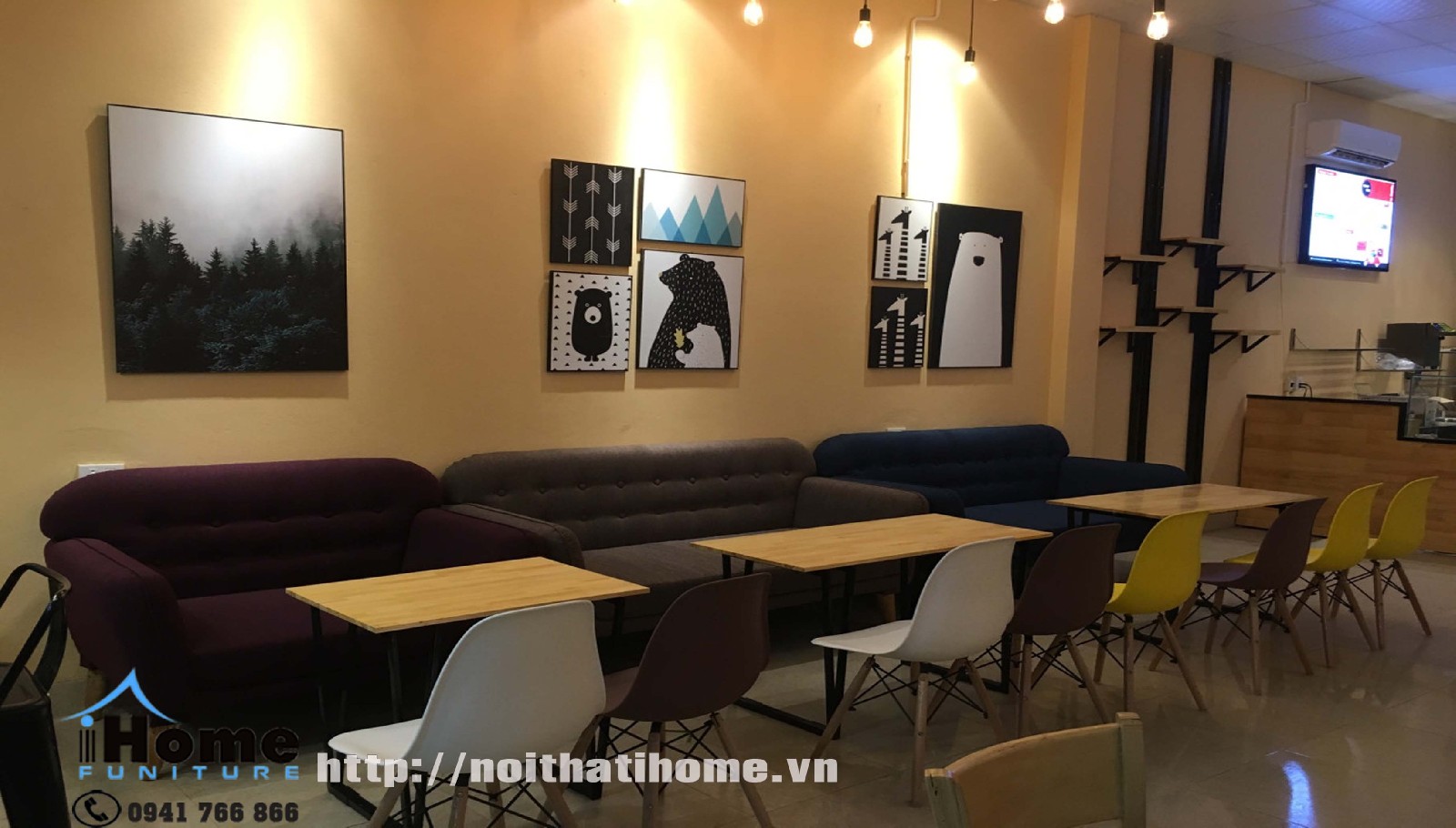 Thiết kế nội thất quán trà swuax đẹp tại hải phòng