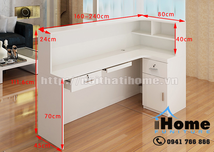 quầy lễ tân văn phòng Hải Phòng