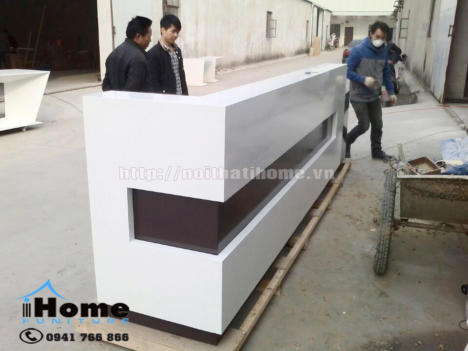 Bàn quầy lễ tân gỗ hdf Hải Phòng