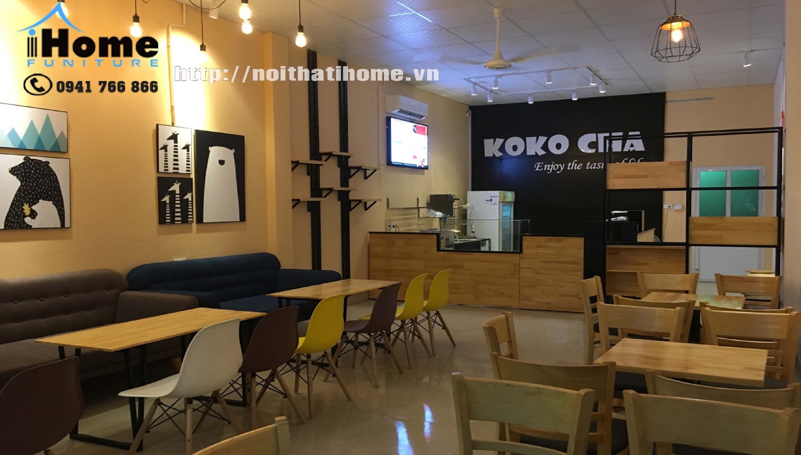 thiết kế nội thất quán cafe trà sữa Hải Phòng