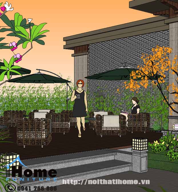 thiết kế quán cafe sân vườn đẹp tại hải phòng